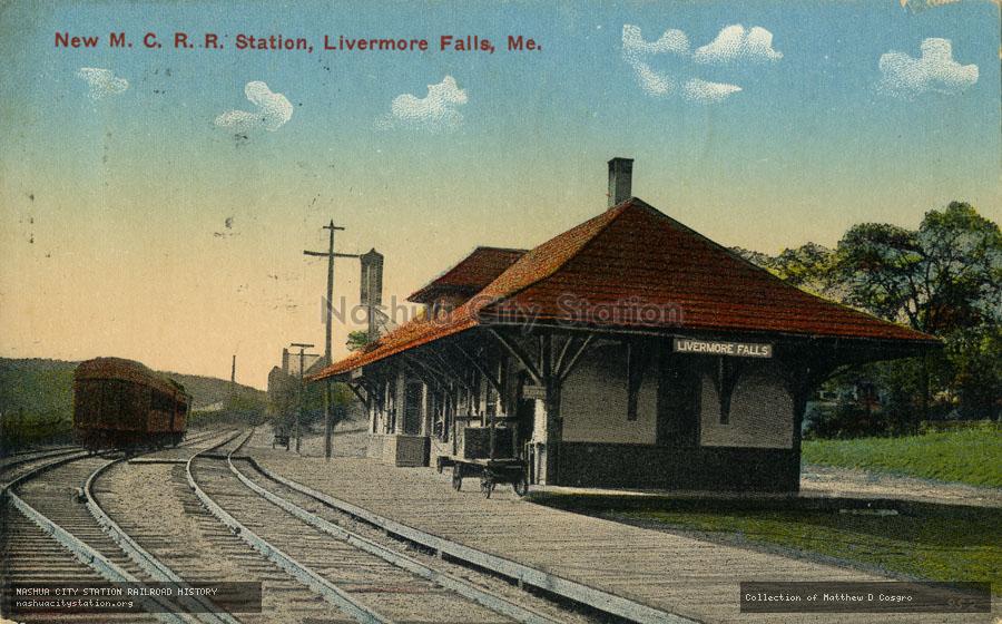 Postcard: New Maine Central Railroad Station, Livermore Falls, Maine